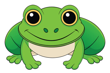 Vector of cartoon frog illustration on white.