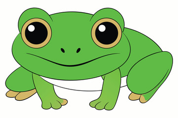 Vector of cartoon frog illustration on white.