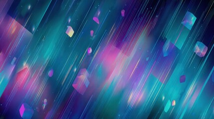 Abstract geometric illustration with glowing lines and shapes, futuristic technology background. Ideal for presentations, website headers, and digital art.