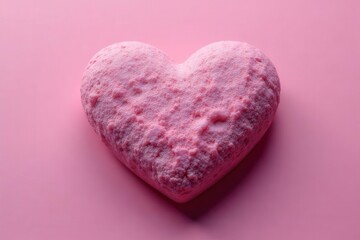 Obraz premium Closeup, pink backdrop, textured heart-shaped stone , material, texture, background