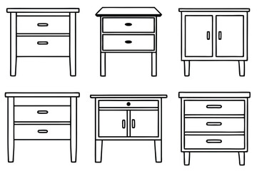Bedside tables sleek design line art