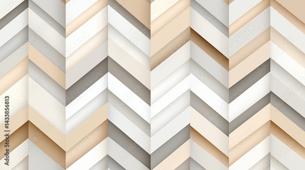 Poster neutral toned chevron pattern with textured layers in a zigzag design