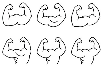 Biceps Fitness Program Line Art