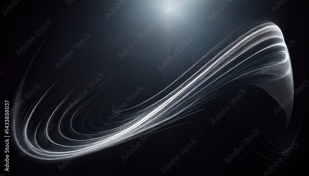 Poster dynamic light wave motion abstract visual art digital creation dark background artistic perspective 