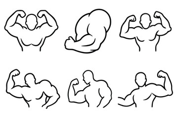 Biceps Muscle Growth Line Art