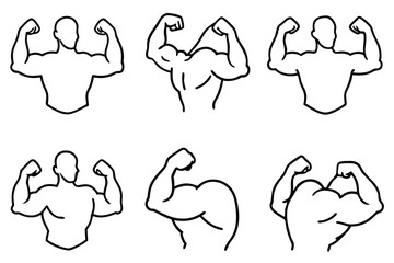 Biceps Training Guide Line Art