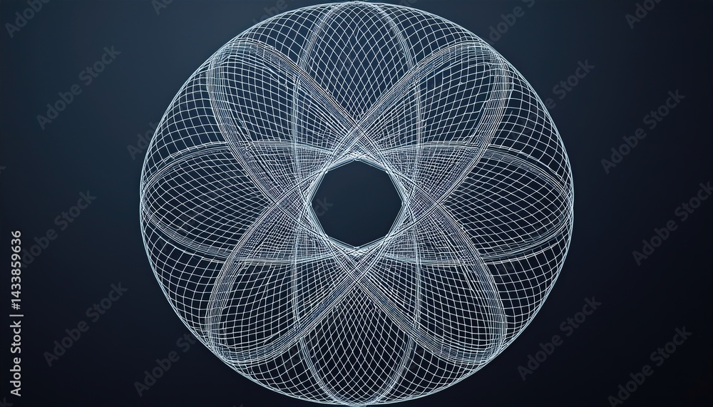 Poster dynamic geometric patterns digital art abstract design minimalist space front view visual harmony
