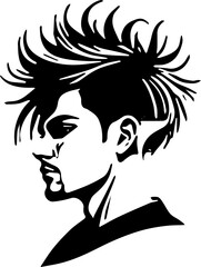 vector illustration of a man hair