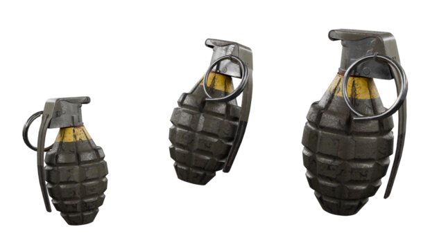 hand grenade isolated on white