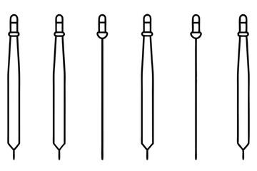Biopsy needles core extraction Line art