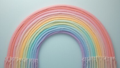 Fototapeta premium Creating a colorful rainbow art piece using pastel materials in a bright studio setting with a creative perspective