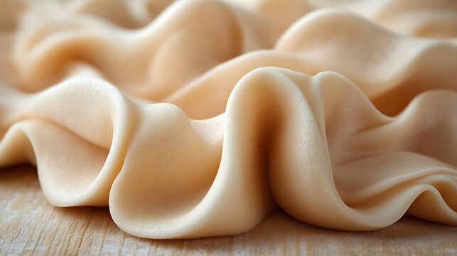 Creamy Beige Substance Forms Abstract Waves