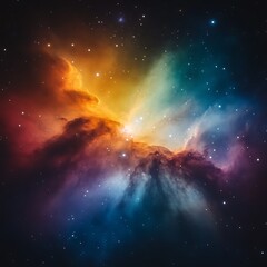Fototapeta premium Cosmic nebula explosion. Vibrant colors of space dust and light