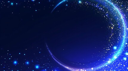 Obraz premium Glowing Crescent Moon Night Sky.