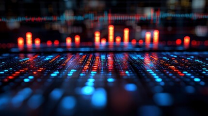 Fototapeta premium Abstract digital data and bright lights