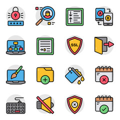 Set of Ui and Ux Flat Icons 