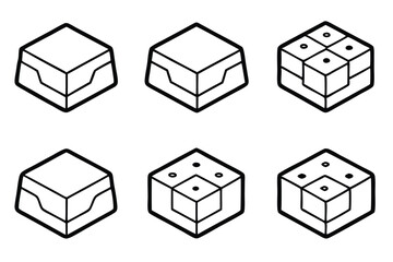 Bite Blocks Creative Outline Line Art
