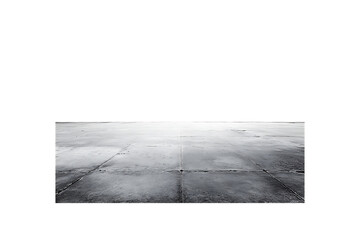 Empty concrete floor with white wall background in black and white