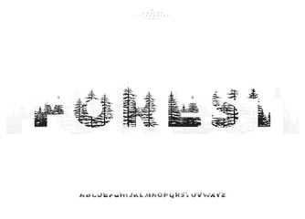 Forest classic nature alphabet letters fancy gentle typographic design. Elegant anthique typography. Retro slick serif letter set for wedding card, restaurant menu, headline, lettering. Vector typeset