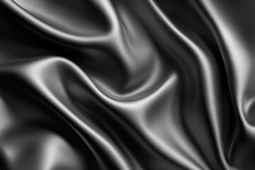 Obraz premium Close-up view of luxurious dark gray fabric folds.