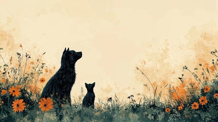 An informative banner background featuring facts and advice for pet owners on pet health and care, set against a calming gradient