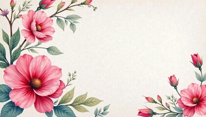 Obraz premium Delicate watercolor floral pattern on textured paper , aesthetic, daisy