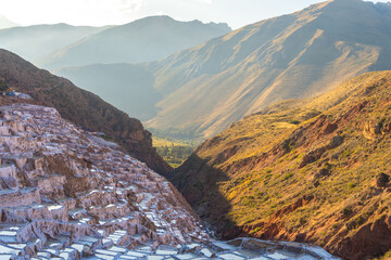 SALT TERRACES OF MARAS IN THE SACRED VALLEY, PERU..