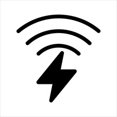 Wireless charging pictogram icon vector