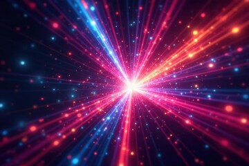 Fototapeta premium Kaleidoscopic burst, multicolored light trails , texture, lights