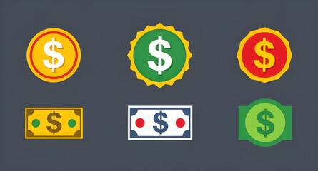money icon, Dollar icon 