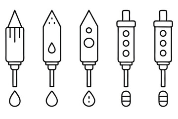 Blood Analyzers Vital Testing Tools Line Art