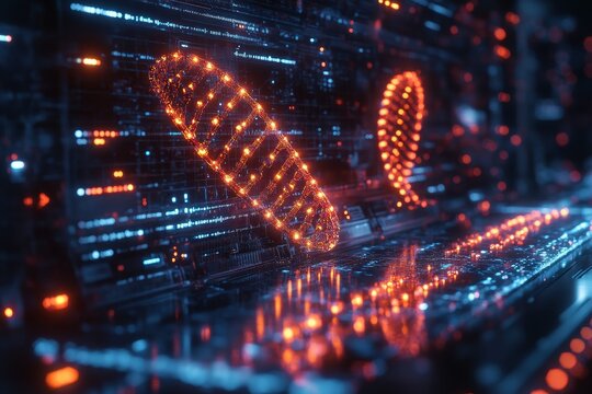 DNA strand digital background, science