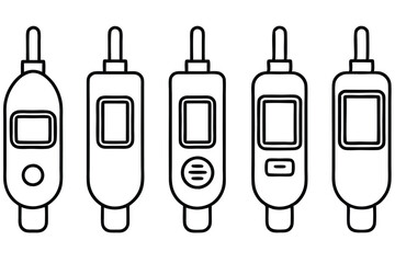 Blood Glucose Meters Digital Display Line Art
