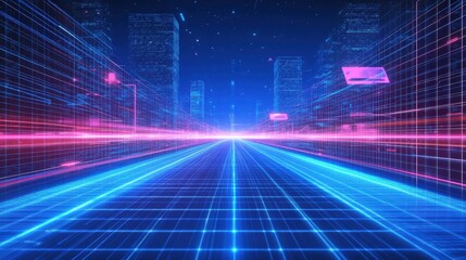 Futuristic Cityscape Digital Highway