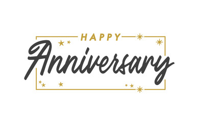 Obraz premium Happy anniversary greeting banner. Elegant modern calligraphic text.