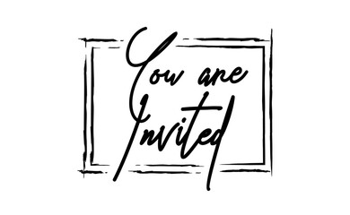 You are invited elegant card design with elegant frame. Invitation text banner