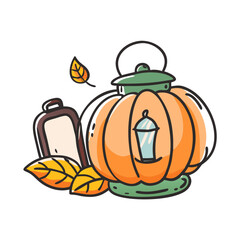 fall lantern icon, fall lantern vector illustration-simple illustration of fall lantern, perfect for fall lantern logos and icons