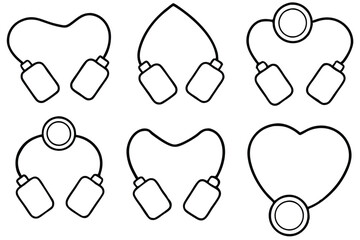 Blood pressure cuffs monitor Line art