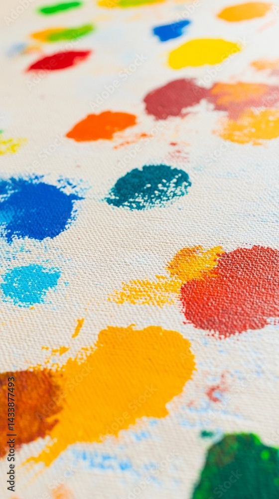 Aufkleber a vibrant display of colorful paint splashes on a canvas, showcasing a playful blend of artistic cre