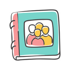 family photo album icon, family photo album vector illustration-simple illustration of family photo album, perfect for family photo album logos and icons