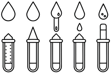 Blood test kits Simple Process Line art