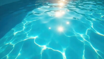 Obraz premium Shimmering blue water, sunlit pool, summer vibe, image, holiday