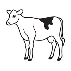 Holstein Friesian Calf Outline Silhouette Vector
