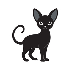 Bambino Munchkin Cat Silhouette Black Vector
