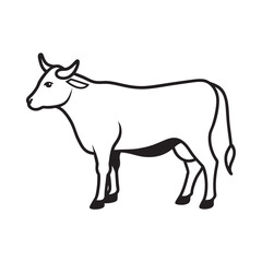 Obraz premium Pinzgauer Cow Black Silhouette Art Vector