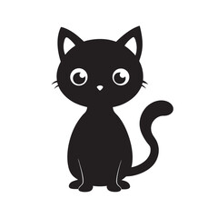 Bambino Cat Breed Black Silhouette Outline