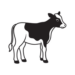 Holstein Friesian Calf Silhouette Outline Vector