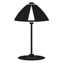 Black Table lamp silhouette vector illustration minimalist style on transparent background