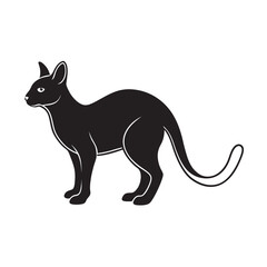 Australian Mist Cat Black Silhouette Illustration