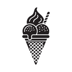 Black Gelato Design Vector Icon